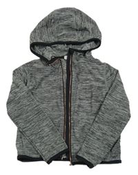 Sivo-čierna melírovaná prepínaci športová mikina s kapucňou H&M