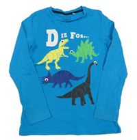 Modré triko s dinosaury C&A