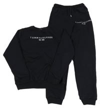 2Set - Černá mikina s logem + tepláky Tommy Hilfiger