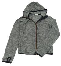 Sivo-čierna melírovaná prepínaci športová mikina s kapucňou H&M