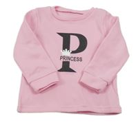 Ružová tepláková mikina s písmenkom a nápisom a korunkou