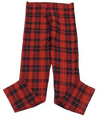 Červeno-čierne kockované legíny M&S