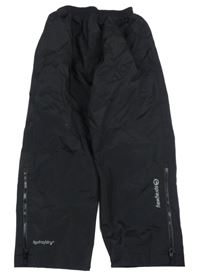 Černé šusťákové nepromokavé funkční podšité kalhoty s logy sprayway