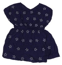 Lilkové mačkané oversize plážové šaty s hvězdicemi a mašlou PRIMARK