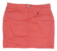 Korálová chino plátenná sukňa oodji