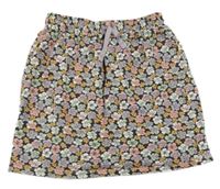 Čierno-farebná kvetovaná sukňa H&M