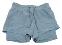 Šedomodré funkčné športové dvojité kraťasy H&M