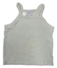Biely rebrovaný crop top ZARA