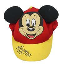 Červeno-žltá šiltovka s Mickey mousem zn. Disney