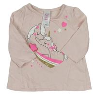 Ružové tričko s jednorožcami C&A