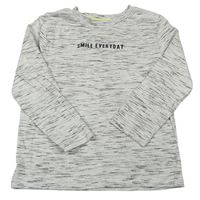 Sivo-čierne melírované tričko s nápisom F&F