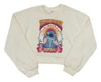 Smotanová crop mikina so Stitchem Primark