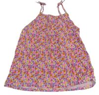 Bielo-ružovo-žltý kvetovaný top zn. H&M