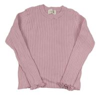 Ružový rebrovaný sveter H&M