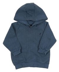 Tmavomodrá prešívaná mikina s výšivkou a kapucňou Matalan