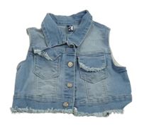 Modrá rifľová crop vesta