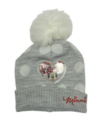 Sivá melírovaná trblietavá čapica so srdiečkami a Minnie Primark