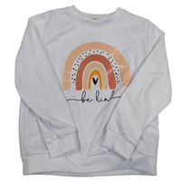 Biela ľahká mikina s dúhou