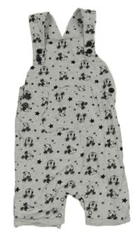 Sivé melírované teplákové na traké kraťasy s Mickeym a hviezdami Disney