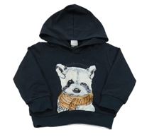 Čierna mikina s líškou a kapucňou