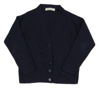 Tmavomodrý vlnený prepínaci sveter M&S