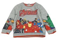 Sivá melírovaná mikina s Avengers George