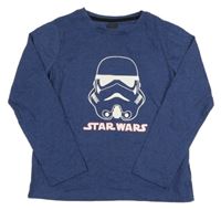 Tmavomodré melírované triko se Stormtrooperem - Star Wars Primark