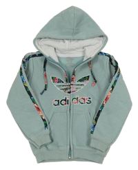 Zelenošedá prepínaci mikina s kapucí Adidas