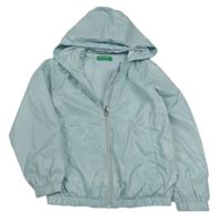 Světlemodrá šusťáková jarní bunda s kapucí Benetton