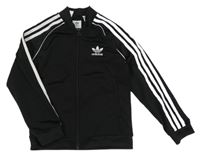 Černá sportovní propínací mikina s logem Adidas