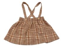 Hnedo-sivo-staroružová kockovaná sukňa s trakami George