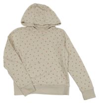 Béžová melírovaná mikina s duhami a kapucňou Yigga