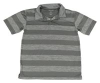 Sivo-melírované pruhované športové polo tričko George