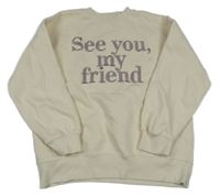 Krémová mikina s nápisom Zara