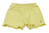 Žlto-biele pruhované UV kraťasy s výšivkou Topomini