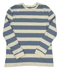 Modro-smetanové pruhované triko M&S