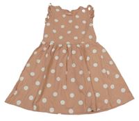 Ružové bodkovaná é bavlnené šaty H&M