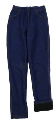 Tmavomodré zateplené tregíny riflového vzhledu