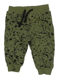 Khaki skvrnité tepláky F&F