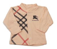 Meruňkovo-kárované propínací triko Burberry