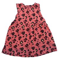Červené šaty s leopardím vzorom F&F