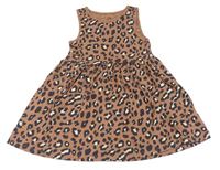 Hnedo-sivé šaty s leopardím vzorom F&F