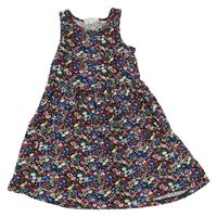 Čierno-farebné kvetované bavlnené šaty H&M