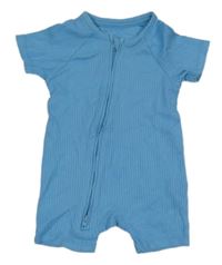 Modrý rebrovaný kraťasový overal George