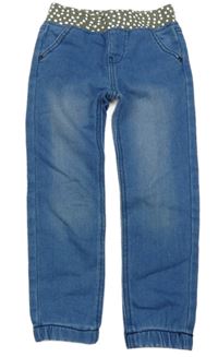 Modré teplákové rifle se zeleným puntíkatým pasem Lupilu