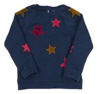 Tmavomodrá trblietavá mikina s hviezdami Tu