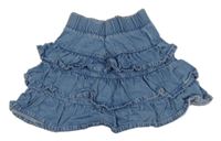 Modrá rifľová vrstvená sukňa F&F