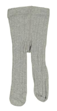 Sivé rebrované pančuchy Next