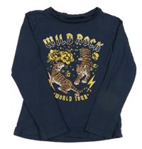 Tmavomodré triko s tygry 