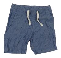 Tmavomodré plátěné kraťasy s kotvami H&M